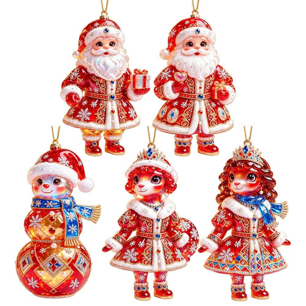 Shining Goat Hanging Ornament Set Acrylic Christmas Tree Ornament New Keychain Holiday Party Decor