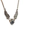 Elegant Heart Angel Wings Geometric Alloy Necklace - Trendy European & American Fashion Clavicle Chain for Women