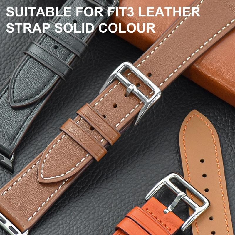 Classical Leather Watch Band 20mm Upgrades  Bracelet Watch Strap for Professional & Casual Wear for  Watch Fit3