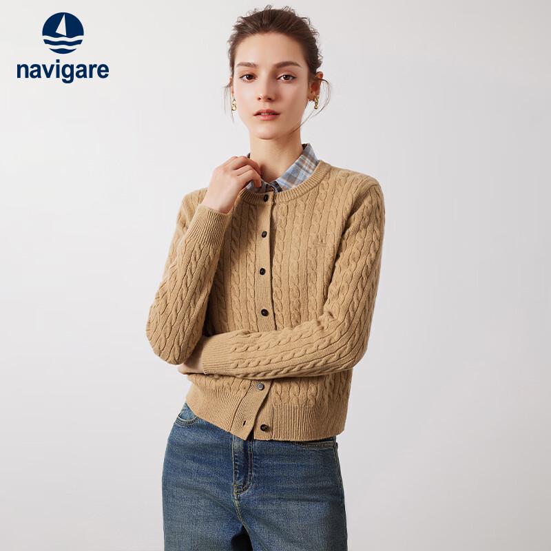

Navigare Women s 100% Wool Cable Knit Cardigan M