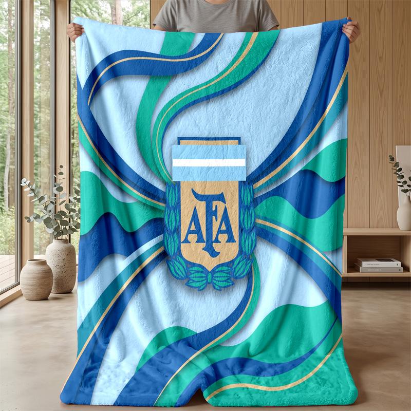 Argentinien Fußball Aufdruck Flanelldecke Hautfreundlich Warm Dekorative Decke für Innen Couch Bett Tägliche Nutzung