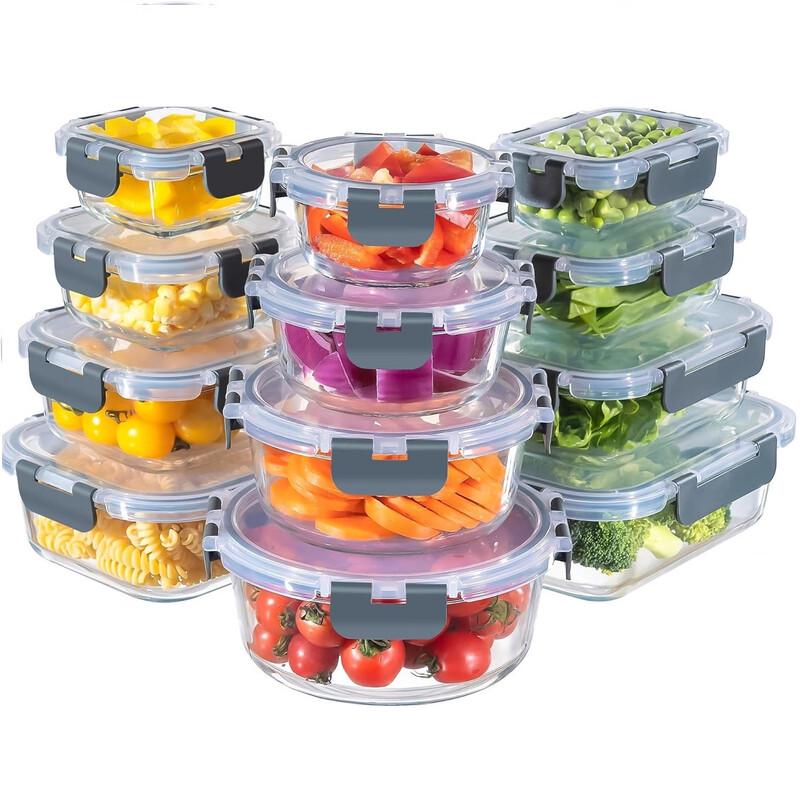 12-Piece Glass Food Storage Container Set