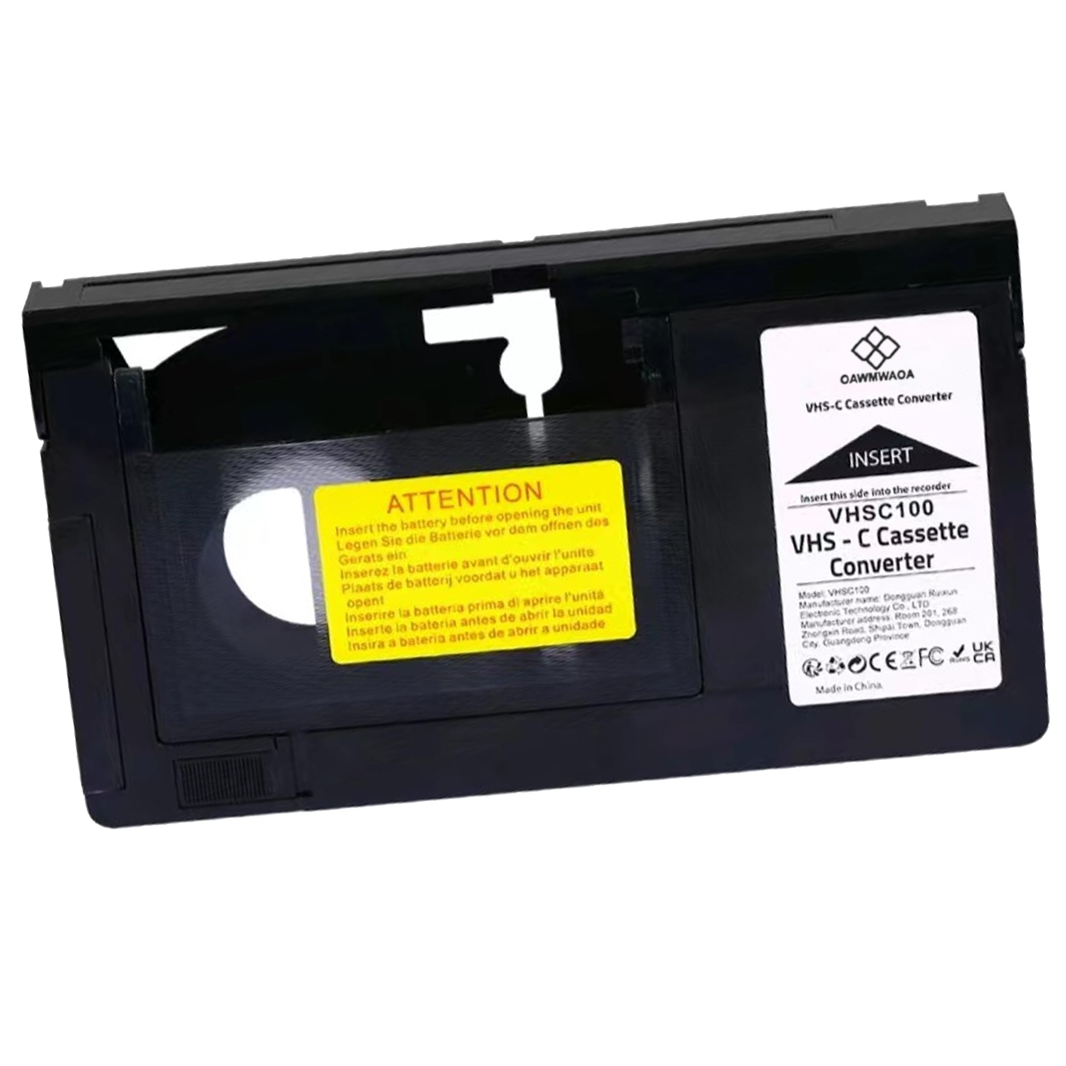 

EdisonBrain VHS C Adapter to VHS S Tape Camcorder and Standard Tape Converter, Converts, Plays, Records, Cassettes, 1.2mm чёрный