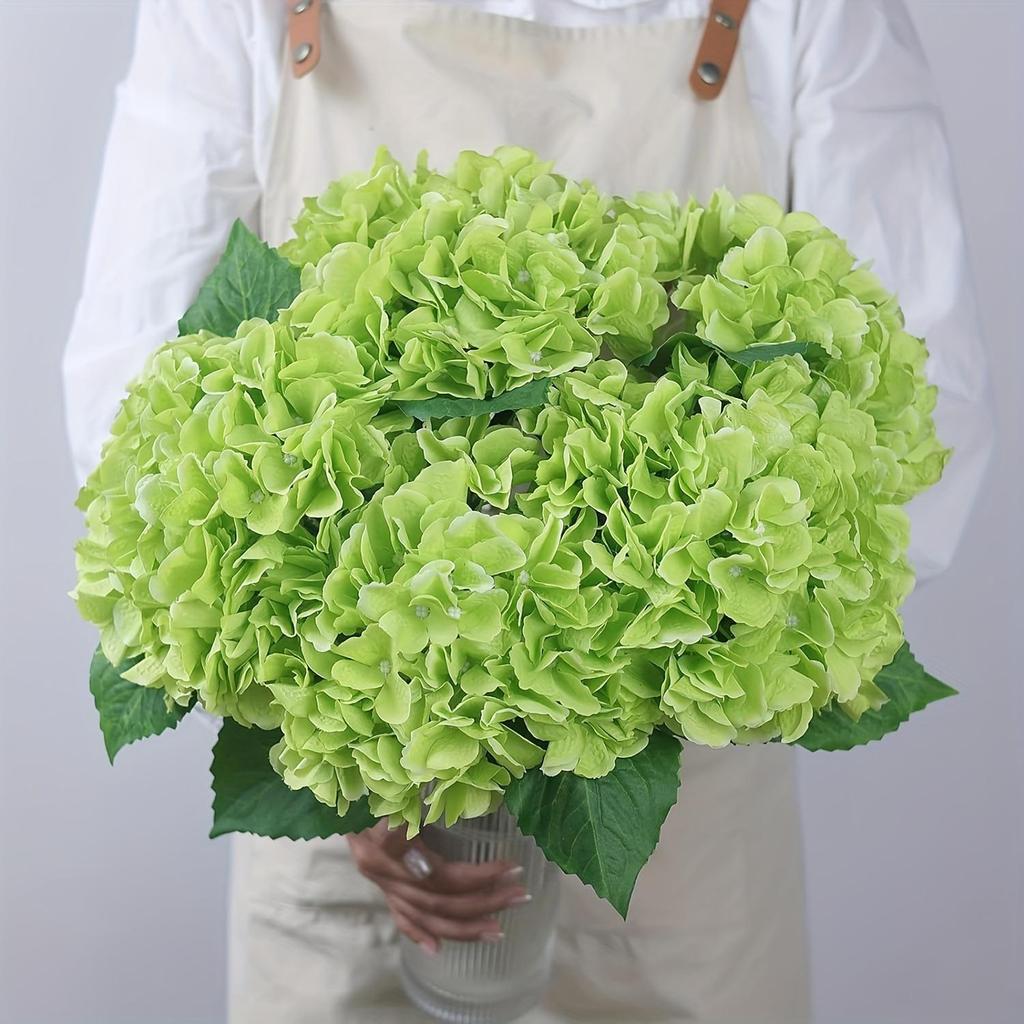 2pcs Artificial Hydrangea Flower, Real Touch Lifelike Artificial Flowers, Suitable For Outdoor Wedding Office Home Party Living Room Table Decoration