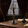 Halloween Candle Holder Skeleton Holder, Gothic Resin Hand With Stable Base And Standing Candlestick Holders for Table Mantel Decor Stand