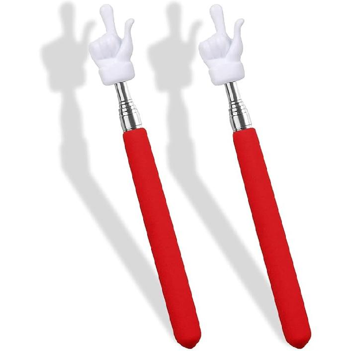 2 Pcs Telescopic Teacher Pointer Stick, Retractable Finger Pointer for Classroom Teaching, Extendable Pointer for Kindergarten and Elementary