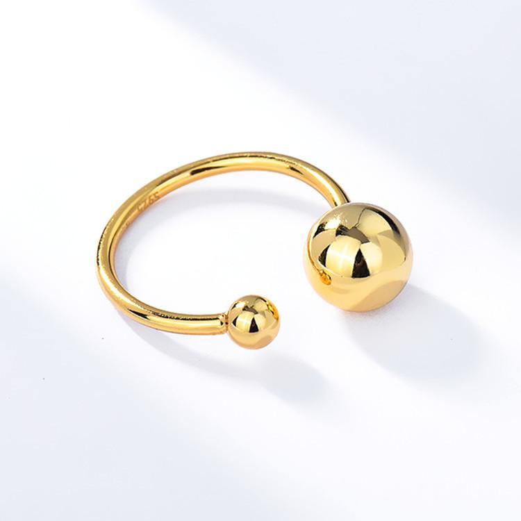 Ventfille Stempel Kupferfarbe Geometrischer Ring Für Damen Mädchen Asymmetrie Quadrat Rund Kugel Schmuck Dropshipping beige