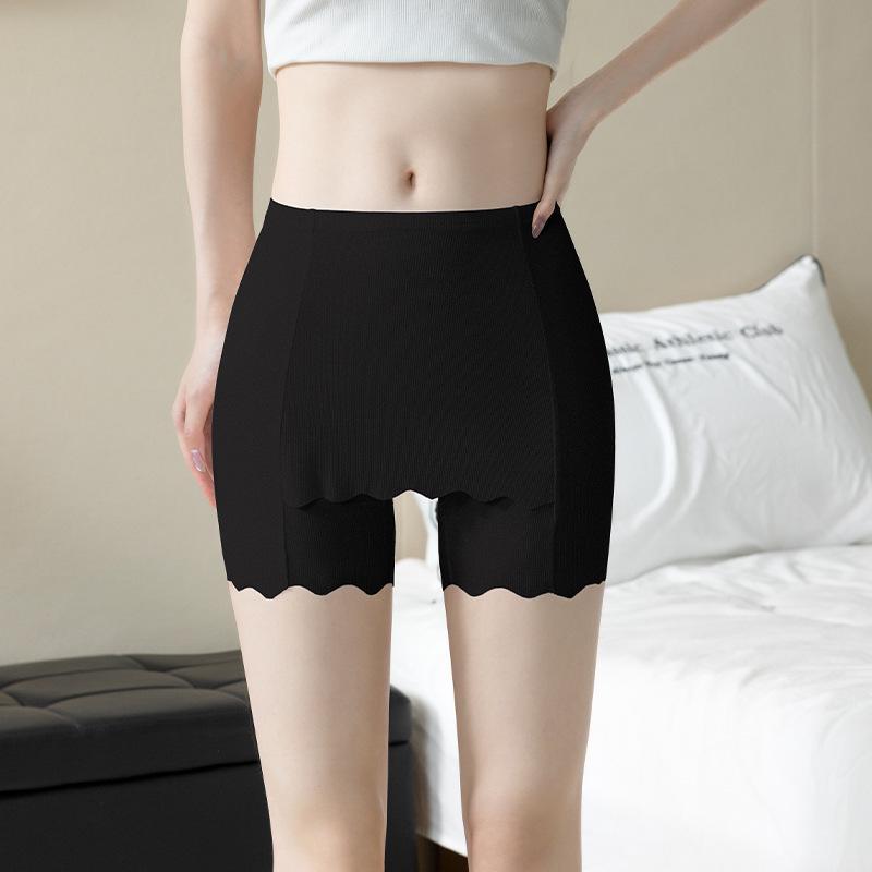 Women's Ice Silk Seamless Safety Shorts - Double Layer, Anti-Exposure, No-Roll Edge, Summer Thin Base Layer