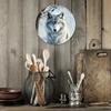 1PC 3D Wolf Wall Art Blue Eyes Snow Winter Design Metal Tin Sign For Living Room Home Decor