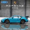 WELLY 1:24 Porsche 911 GT3 RS Alloy Sports Car Model Diecast Metal Track Racing Car Vehicles Model High Simulation Kids Toy Gift