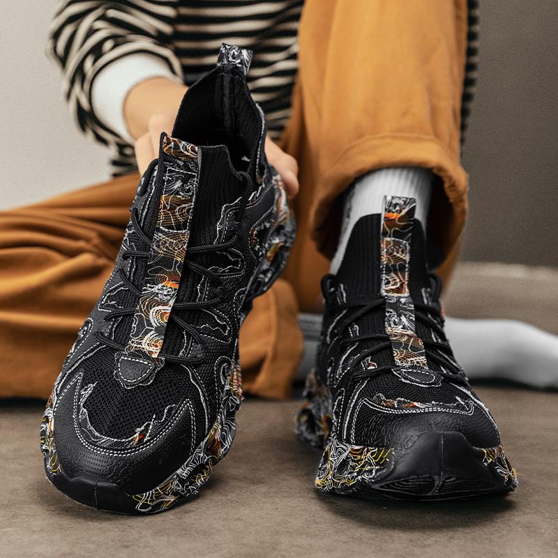 Модные кроссовки мужские удобные мужские кроссовки носки беговая спортивная обувь — фото 4