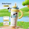 Large Capacity 1250ml Cute Cartoon Insulated Tumbler Straw Cup with Handle for Women Hiking Use