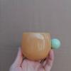 Cute Colorful Glass Cup with Ball Handle Milk Coffee Juice Round Glass Mug Heat Resistant Borosilicate Glass Hot Water Glass