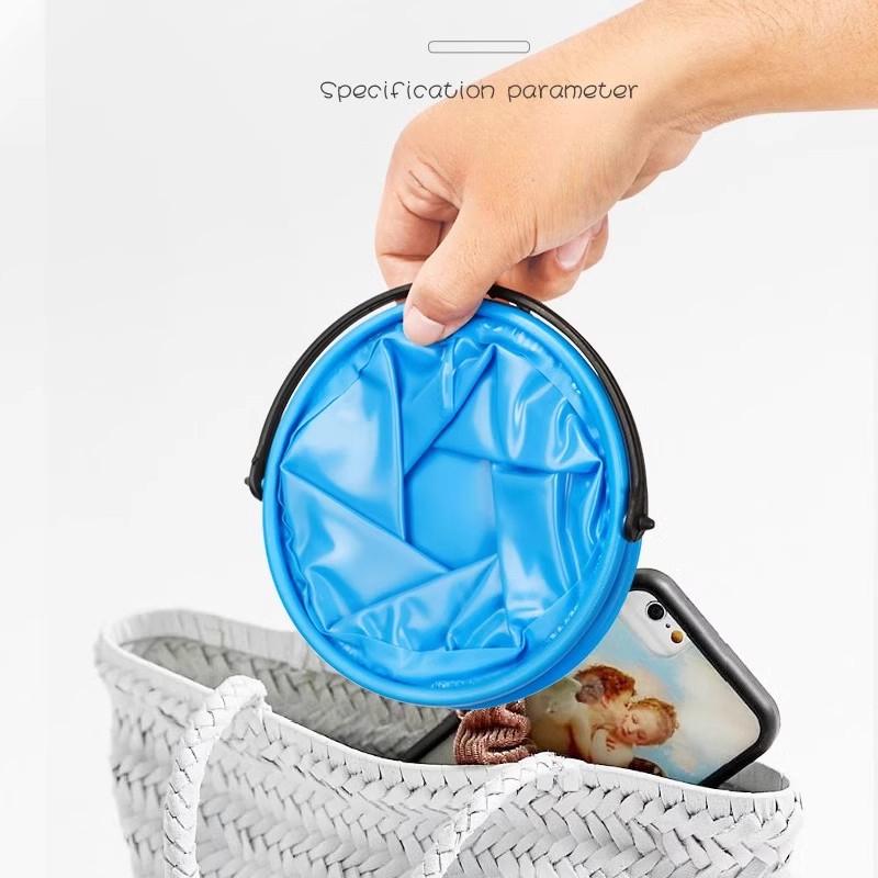 Single-pack Mini PVC Folding Bucket, Durable and Portable, Suitable for Beach, Camping, Picnics, Fishing, Painting—a Must-have for Garden Parties