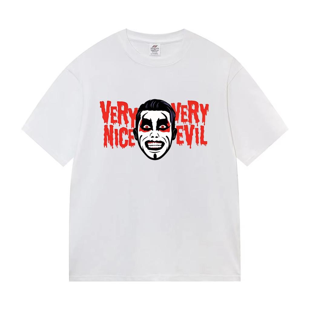 Danhausen Sehr Nett Sehr Böse Print T-Shirt Herren Vintage Mode Baumwolle Kurzarm T-Shirts Hip Hop