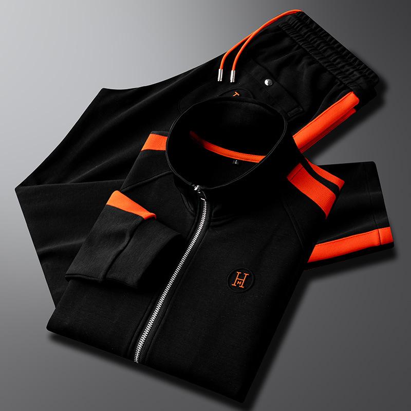 Men's Sportswear Set Standing Collar Zipper Casual Two-piece