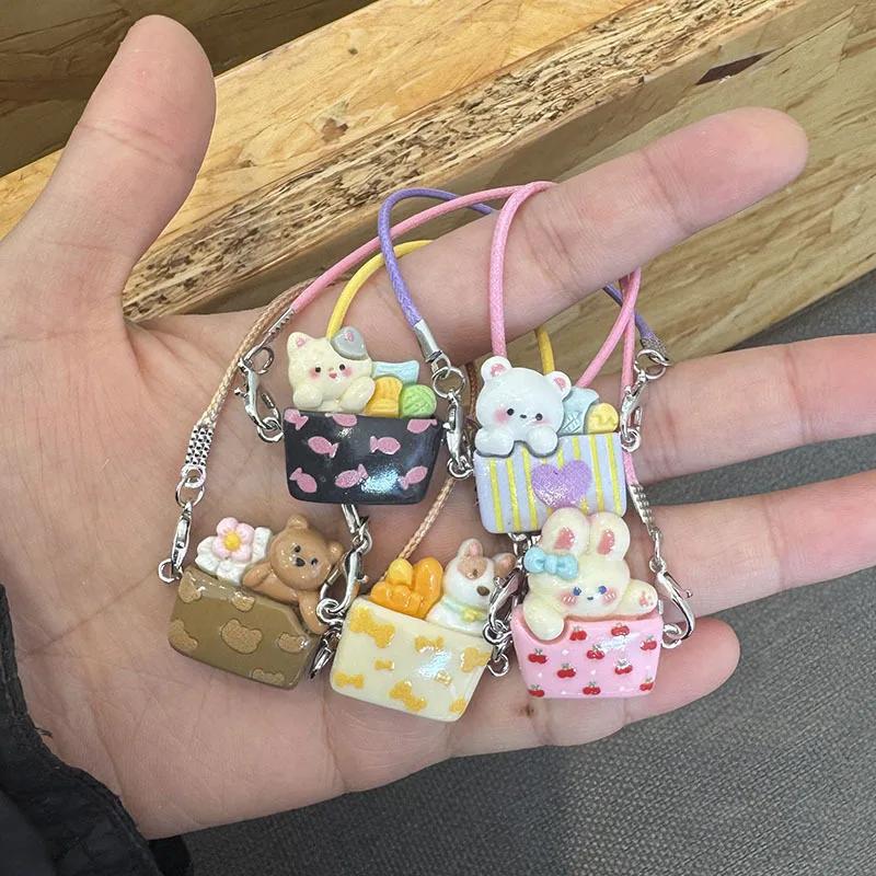 Doll 15-17cm Mini DIY Pet Carrying Bag Dress Up Plush Toy Accessories Dollhouse Hanging Neck Accessories Dollhouse Pendan