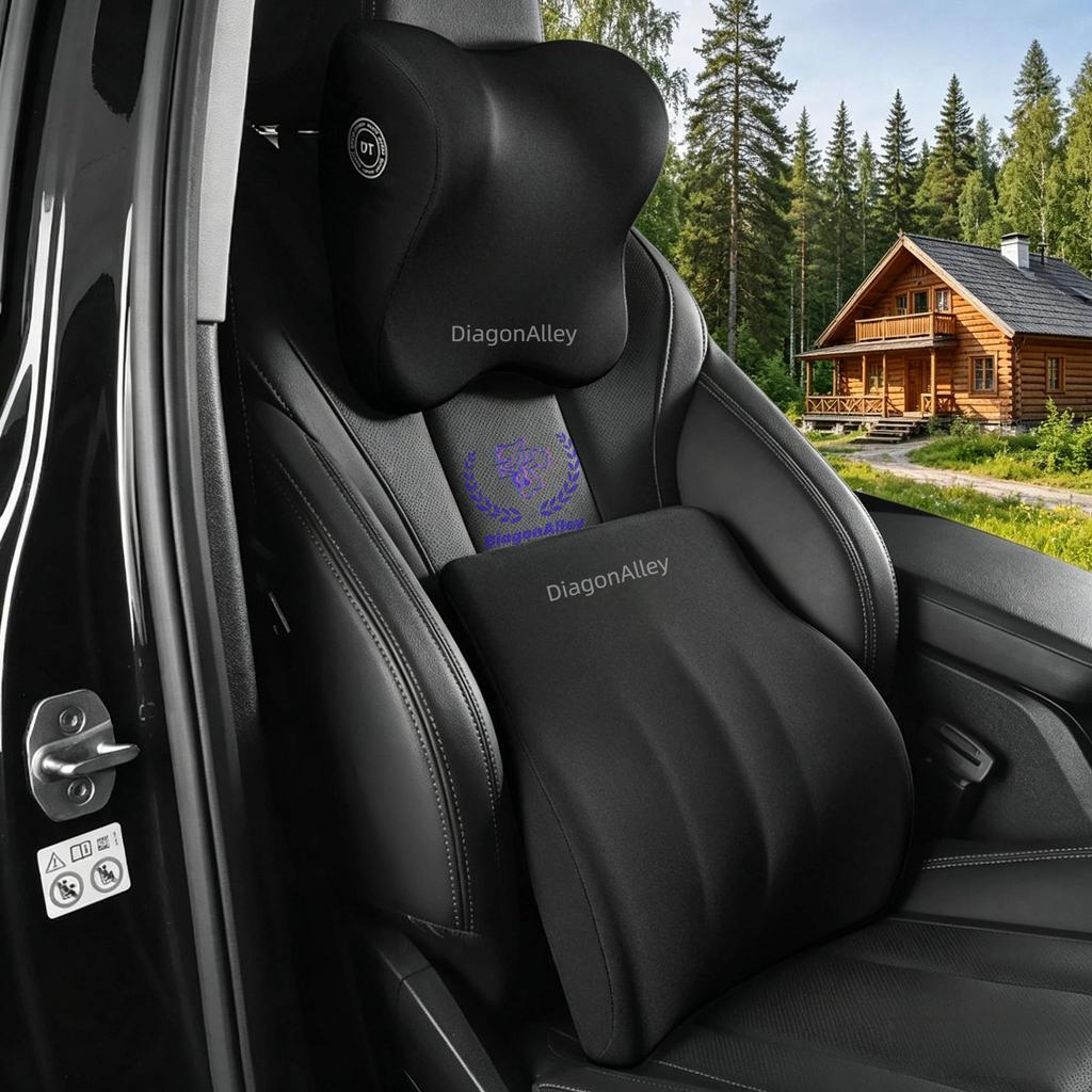 1/2PCS Car Headrest and Lumbar Support Neck Pillow Set Automotive Memory Foam Office Chair Headrest Fatigue Relief Travel Pillow