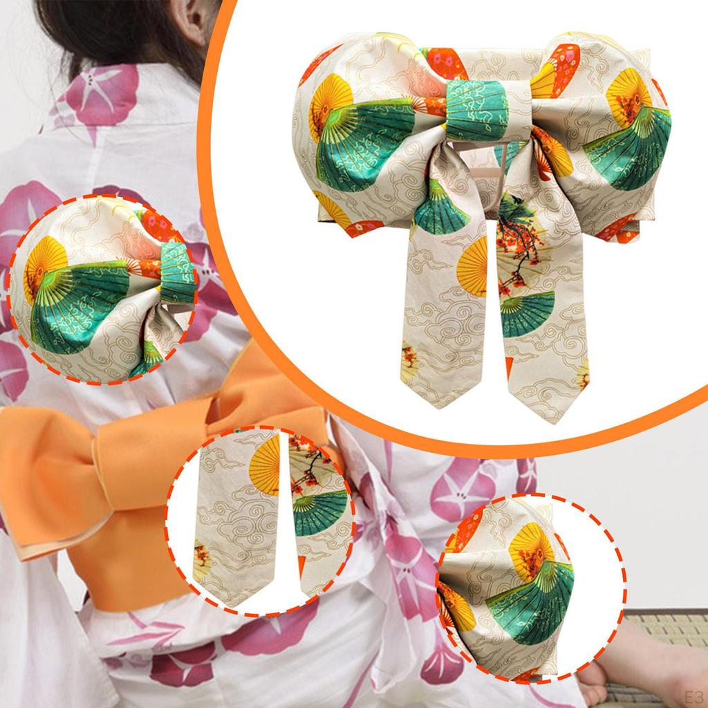 Japanese Kimono Bow Belt Cummerbund Sash, Portable Comfortable Lady Waist