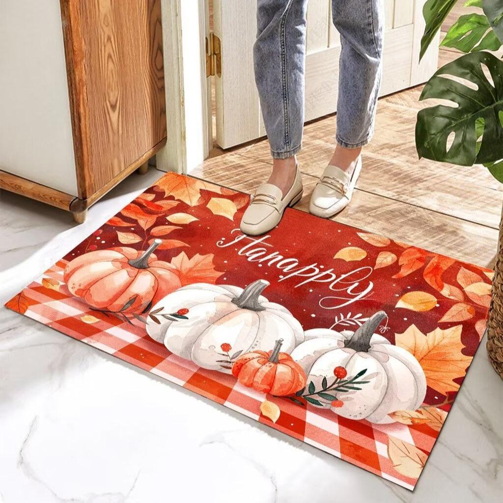 Halloween Jack Pumpkin Carpet Party Festival Living Room Sofa Bedroom Study Kitchen Entrance Door Rug Non-Slip Home Decor Mat