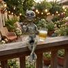 Creative Home Accent Resin Alien with Beer Glass Figurine, Decorative Desktop Ornament, Table Exquisite Hand Carved Statue Decoration for Living Room