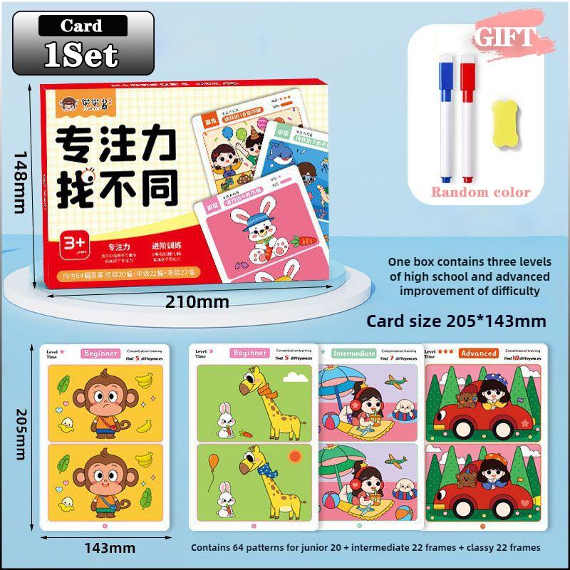1-5Set Educational Drawing Games Find The Difference Attention Training Cards Toys To Improve Observation Skills Puzzle Games