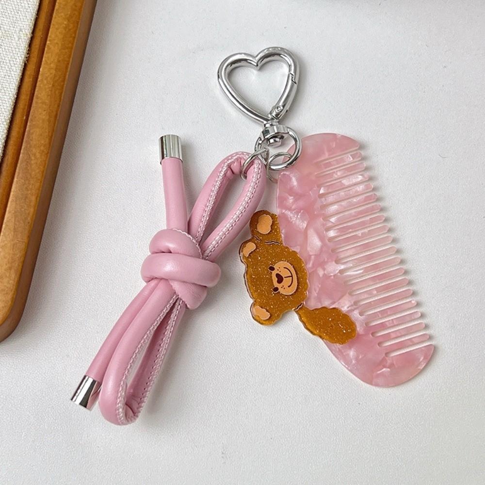 Cartoon Makeup Comb with Keychain Hairdressing Combs Acetate Comb Pendant  Barber Shop Salon
