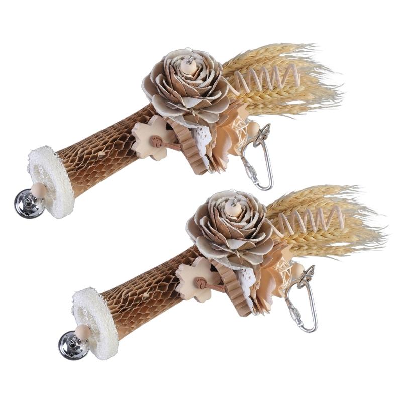 Small Animal Chew Toy for Bird Parrots Chewing Toy Wood Flower Toy for Chewing Teeth Grinding Supplies 1