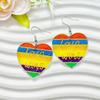 10pcs Love Heart Pride Month Pendant Beads One Side Printing DIY Jewelry Accessory  DIY Earrings