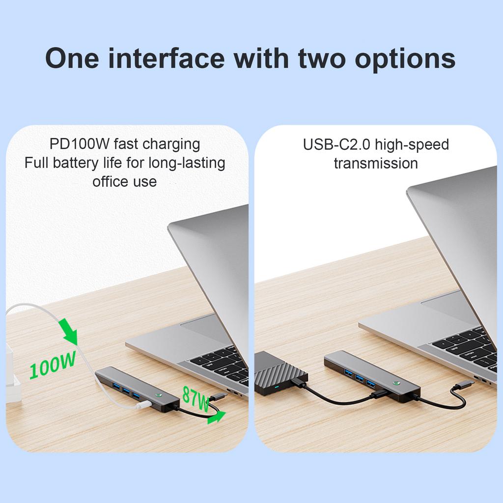 5 In 1 TYPE-C USB3.0 HDMI PD100W Interface Hub Adapter Dock for MacBook iPad Pro