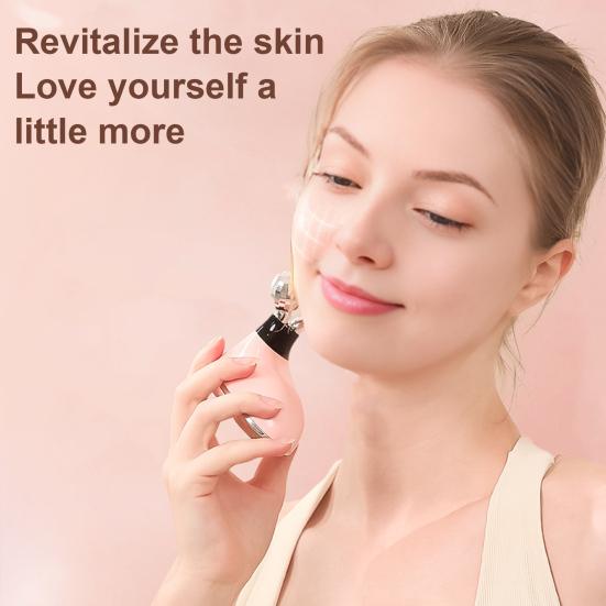 Microcurrent Facial Roller V-Shape Massager for Anti-Aging & Lymphatic Drainage Rechargeable Skin Tightening Device