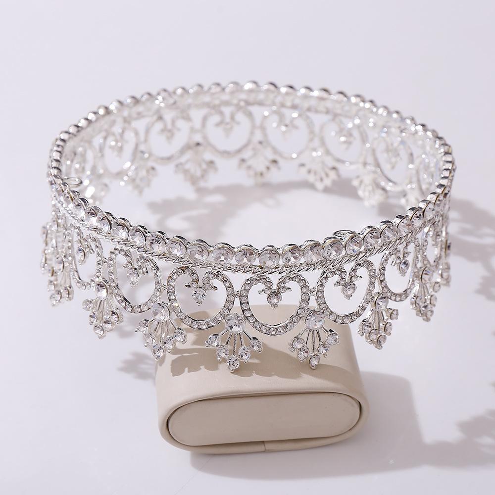 Men's Headwear Prince Crown Beauty Pageant Rhinestone Queen Bar Performance Unisex Round Crown