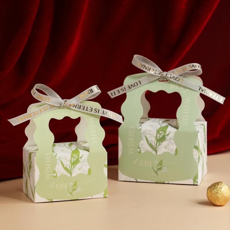 Creative Wedding Favor Candy Gift Box Set with Thank You Bag