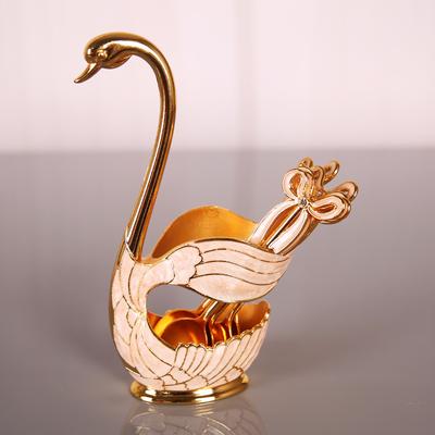 Europäische Retro-Kaffeelöffel kreativer Schwan-Rührlöffel Mini-Dessertlöffel Haushalt exquisit High-End-Obstgabel