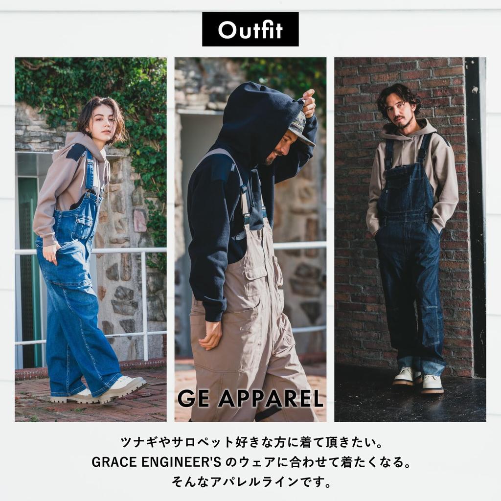 GRACE Overall De Summer Workwear for Men and SK with Pro Uni Size L ENGINEER'S GE-3004 Hoodie, Salopé Hoodie, Women, Products, Sticker, 5. Black,