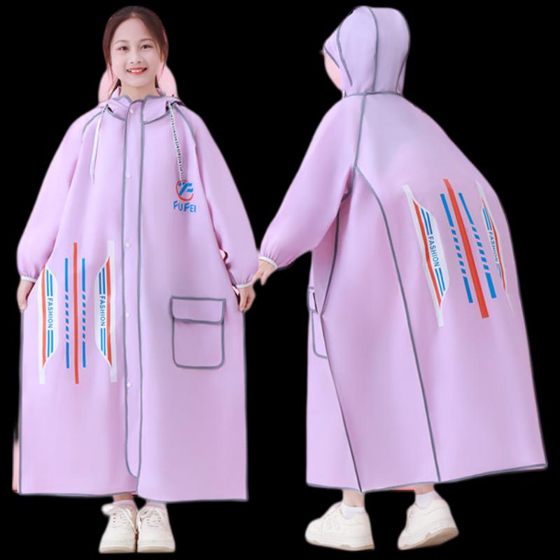 Xianluozi Kids Cartoon EVA Raincoat with Backpack Slot 3XL