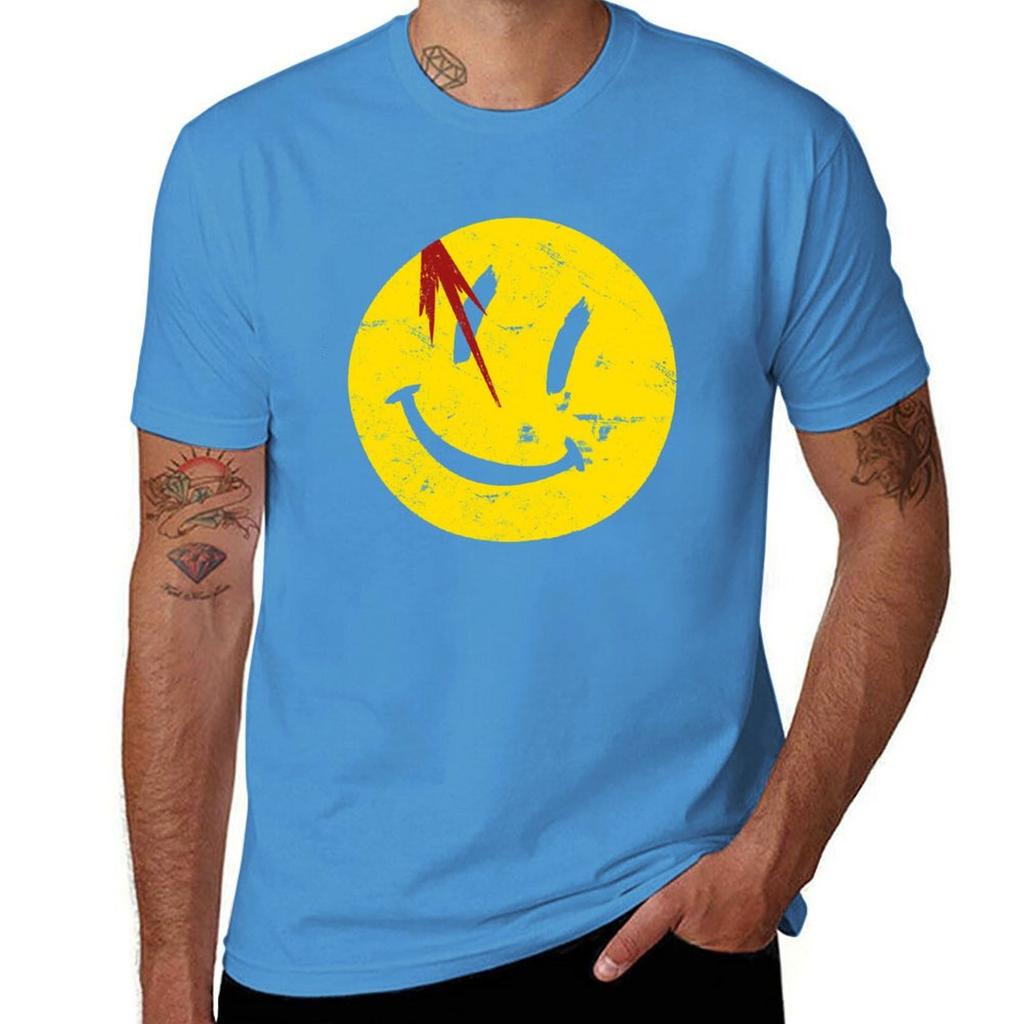 Watchmen Symbol Smile Vintage T-Shirt Summer Tops Sports Fans Mens T Shirts