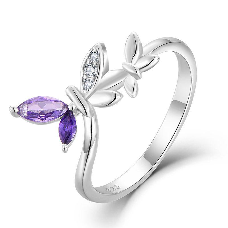 Korean Style Women s Butterfly Jewelry Set - Necklace, Earrings, and Ring 925 Silver