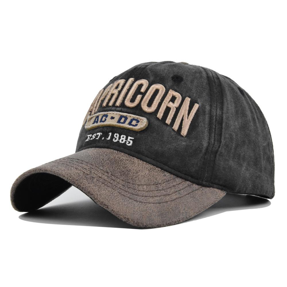 Cap Stylish Baseball Vintage Washed Embroidered Wide Brim Cotton Hat Material
