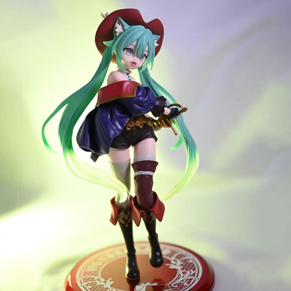 Anime Hatsune Miku Figure Fairy Tale Wonderland Hatsune Miku Puss In Boots Kawaii Action Figures Adult Collection Model Toy Gift