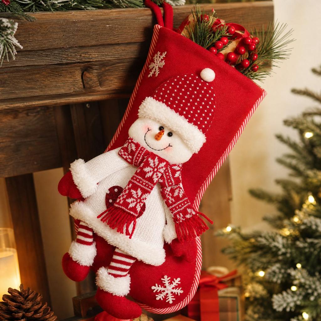 Christmas Stocking 3D Hanging Gift Bags for Kids Party Candy Treats, Color Christmas Tree Ornaments