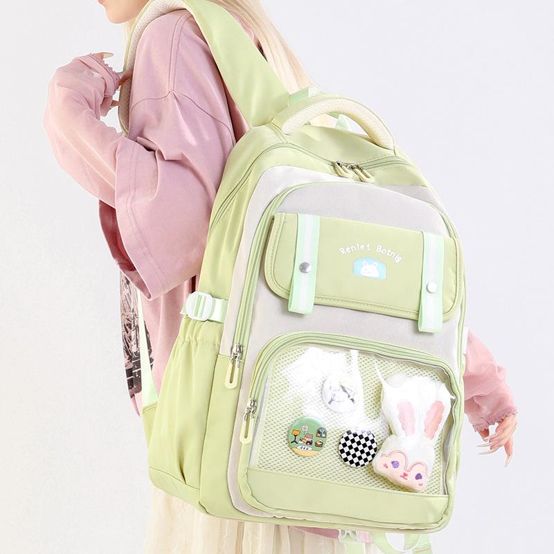 Middle School Students' Schoolbag New Cute Casual Travel Backpack Korean Style Simple Backpack Large Capacity