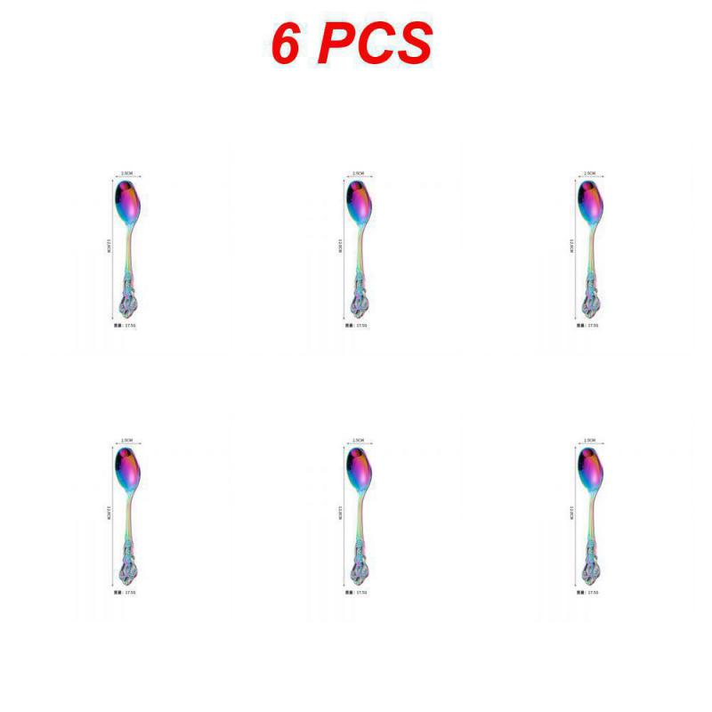 2/4/6 ST Kaffetillbehör Sked Rostfritt Stål Europeisk Stil Snidad Liten Kökstillbehör Snacks Skopa Matservis