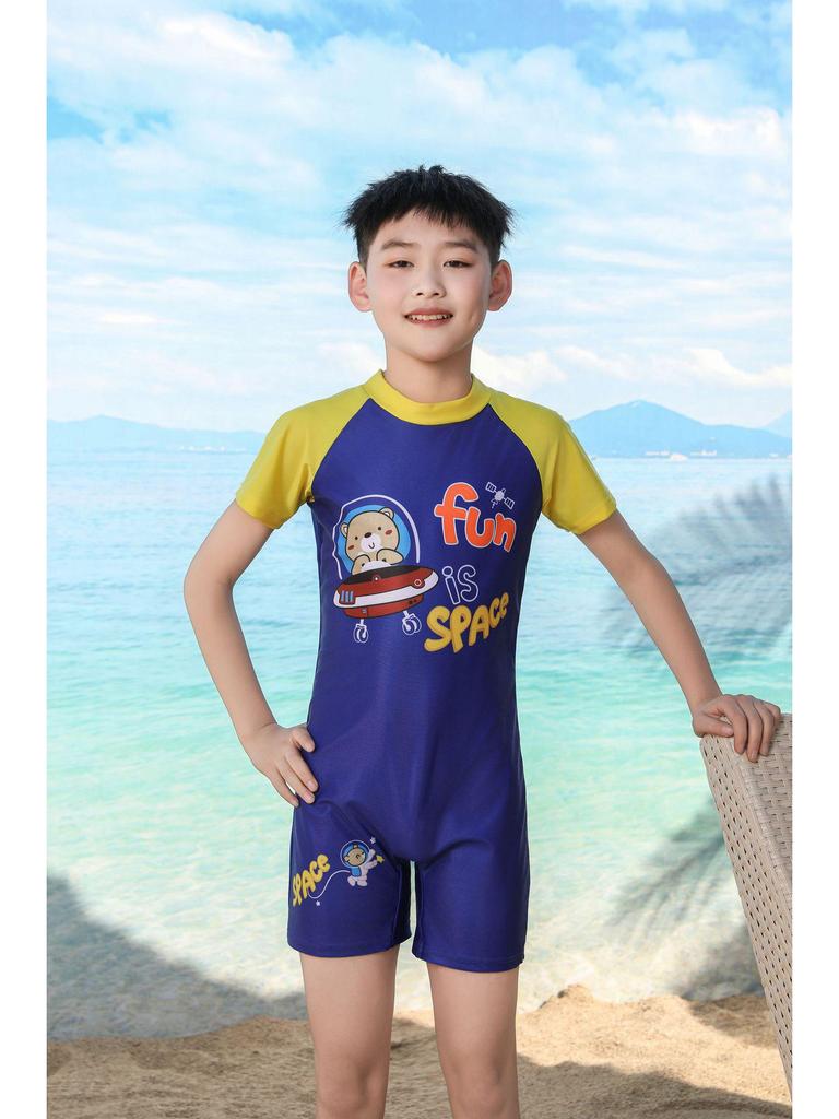 New Boys' Quick-Dry One-Piece Swimsuit for Toddlers and Kids