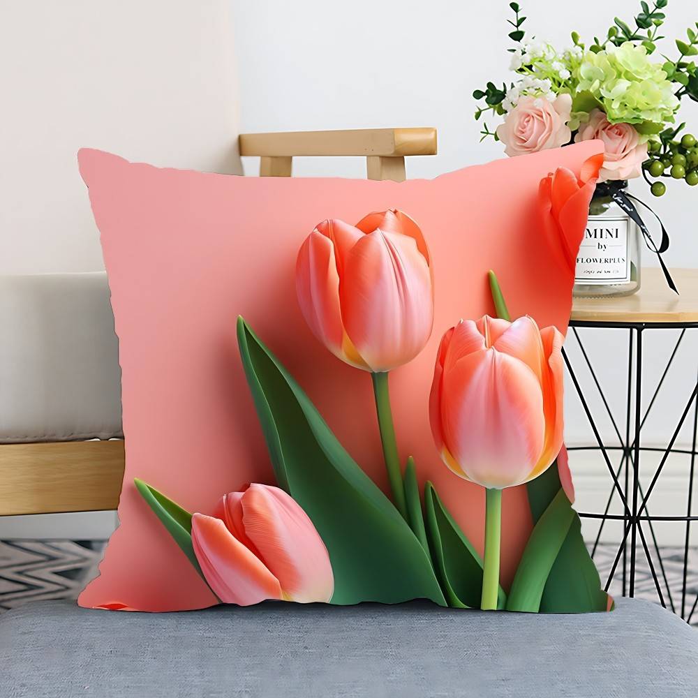 

Наволочка Тюльпан Чехол для подушки Полиэстер Наволочка Декоративная Подушка для дивана Наволочка Домашний декор 16x16Inch