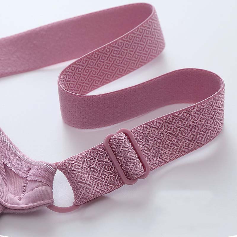 Thin Women's Bra Solid Color Simple Casual Style Comfortable Gather Anti-sagging Underwear Without Steel Ring Large Bra Lightweight Breathable