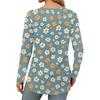 Women's Loose Round Neck Print Long Sleeve T-Shirt Top Pullover