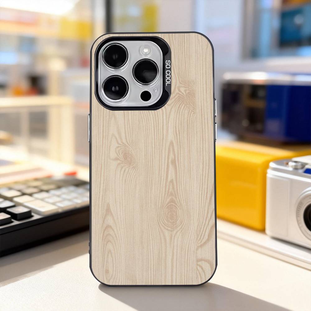 N-Natural Wood Printing For iPhone 17,16,15,14,13,12,11,Pro,Max,Plus,E,Air,Mini Anti Fall Black Matte Hard Bumper Phone Case iPhone16pro