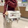 Cute College Style Girl Crossbody Bag Japanese y2k Student Large Capacity Versatile Postman Bag Transparent Badge Cute Ita Bag