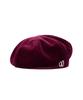 Bajal Va Square Studded Octagon Velvet Beret Burgundy